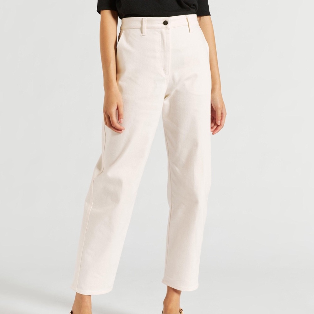 Polo Ralph Lauren Cream Utility Cropped Jeans 4 | Workwear Coastal Aesthetic